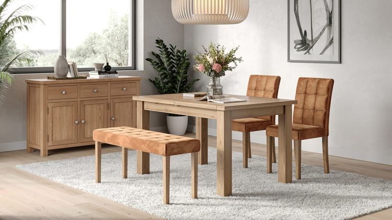 Ashbury Dining Bench - Large - Orange Fabric