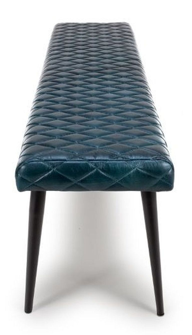 Austin Bench - Blue - Real Leather