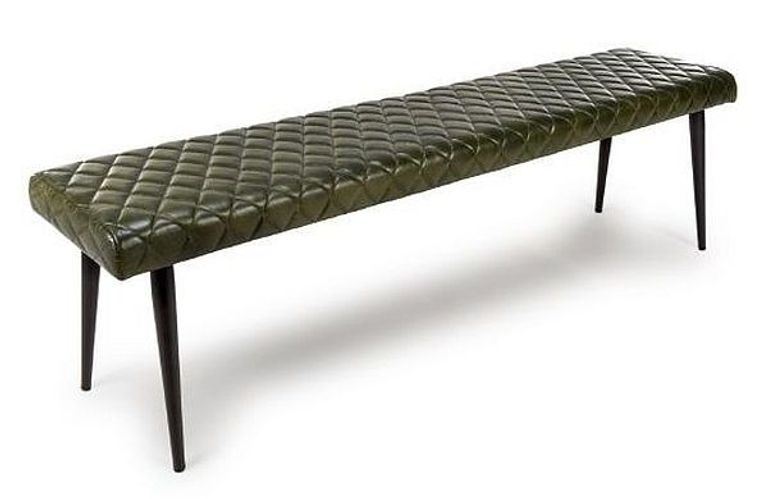 Austin Bench - Green - Real Leather