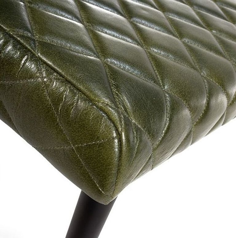 Austin Bench - Green - Real Leather