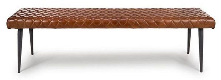 Austin Bench - Tan Brown - Real Leather