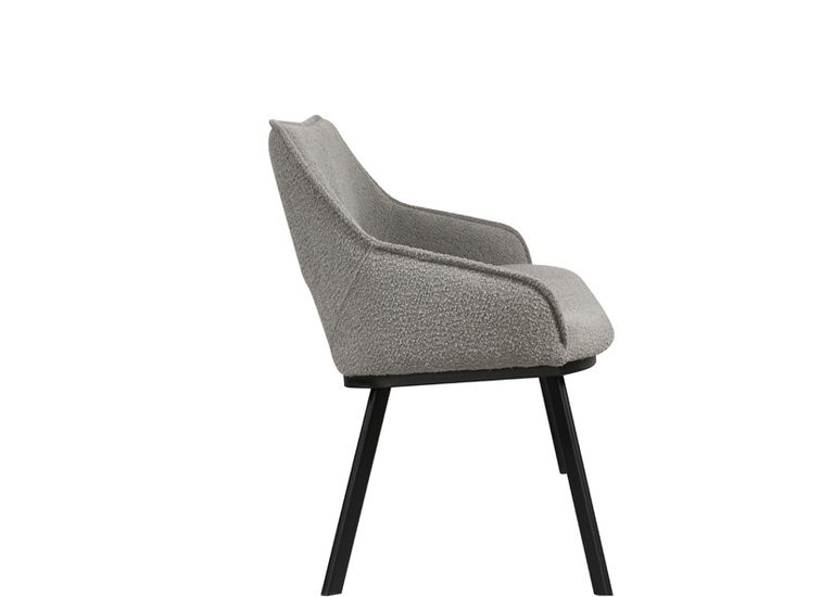 Blende Light Grey Boucle Fabric Dining Bench with Back