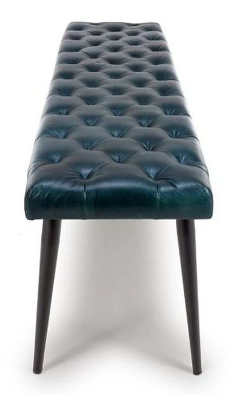 Bradley Bench - Blue - Real Leather