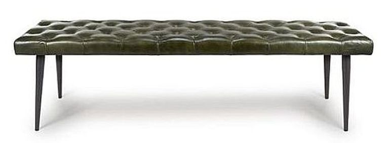 Bradley Bench - Green - Real Leather