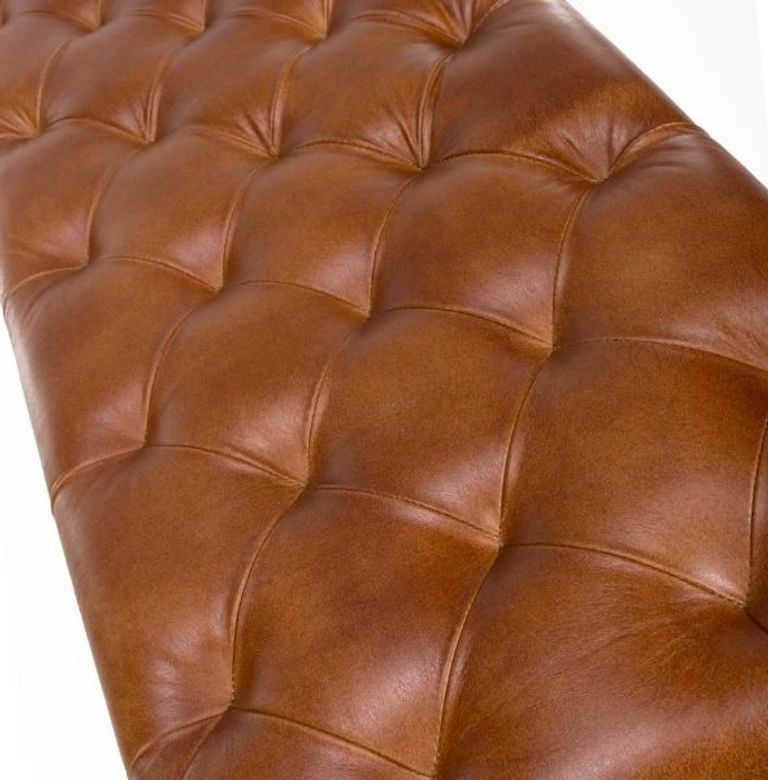 Bradley Bench - Tan Brown - Real Leather
