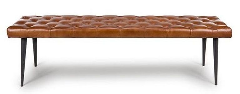 Bradley Bench - Tan Brown - Real Leather