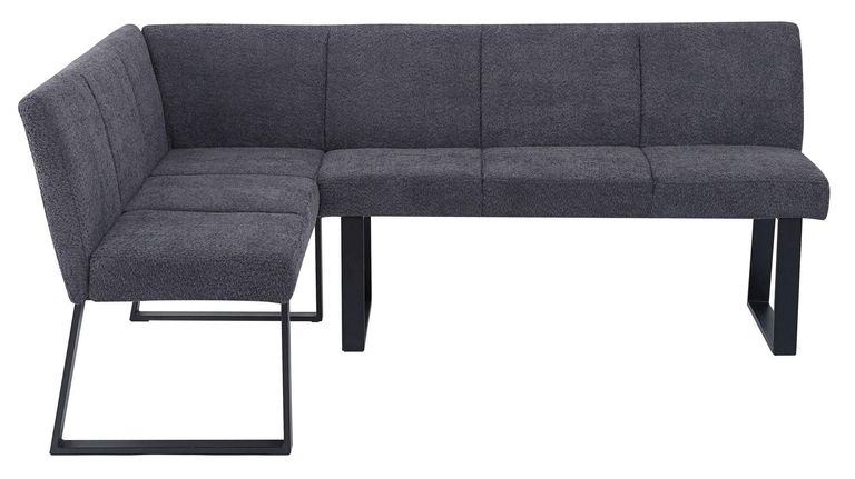Bronx Dark Grey Fabric Corner Dining Bench - LHF