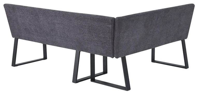 Bronx Dark Grey Fabric Corner Dining Bench - LHF