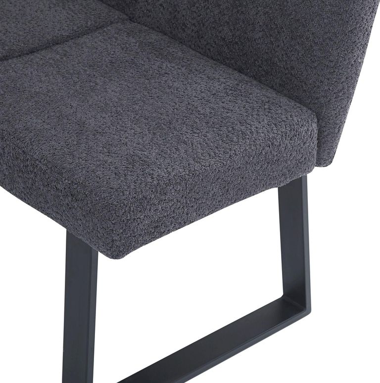 Bronx Dark Grey Fabric Corner Dining Bench - LHF