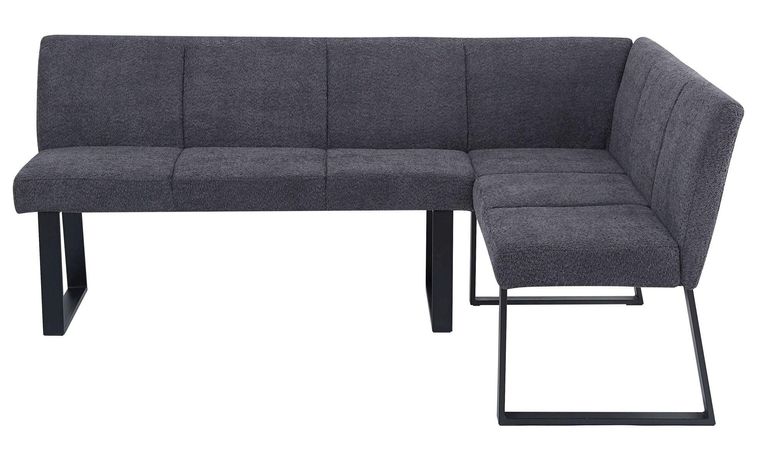 Bronx Dark Grey Fabric Corner Dining Bench - RHF