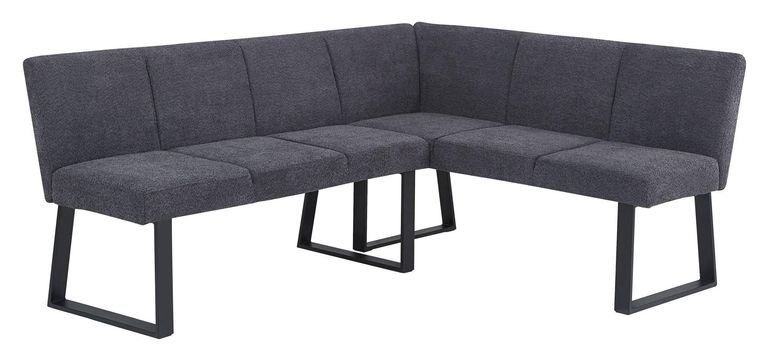Bronx Dark Grey Fabric Corner Dining Bench - RHF