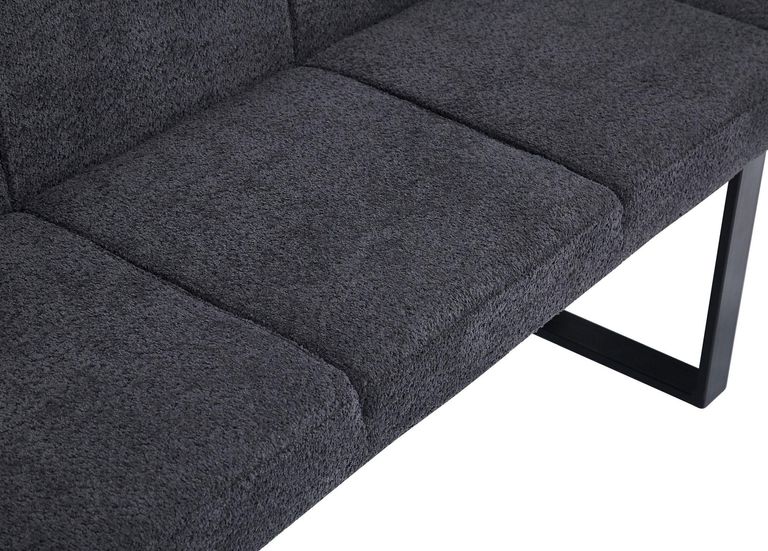 Bronx Dark Grey Fabric Corner Dining Bench - RHF