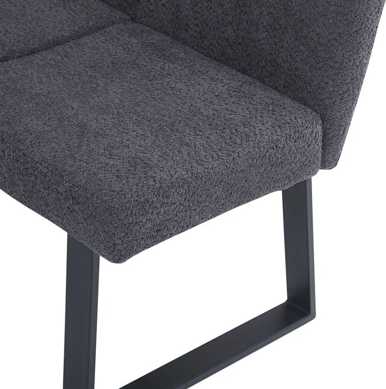 Bronx Dark Grey Fabric Corner Dining Bench - RHF