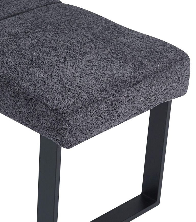 Bronx Dark Grey Fabric Dining Bench