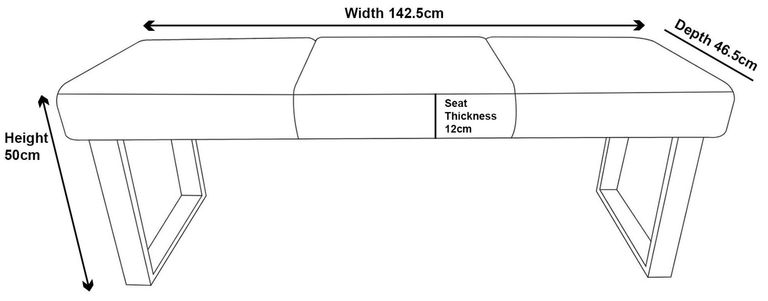 Bronx Dark Grey Fabric Dining Bench