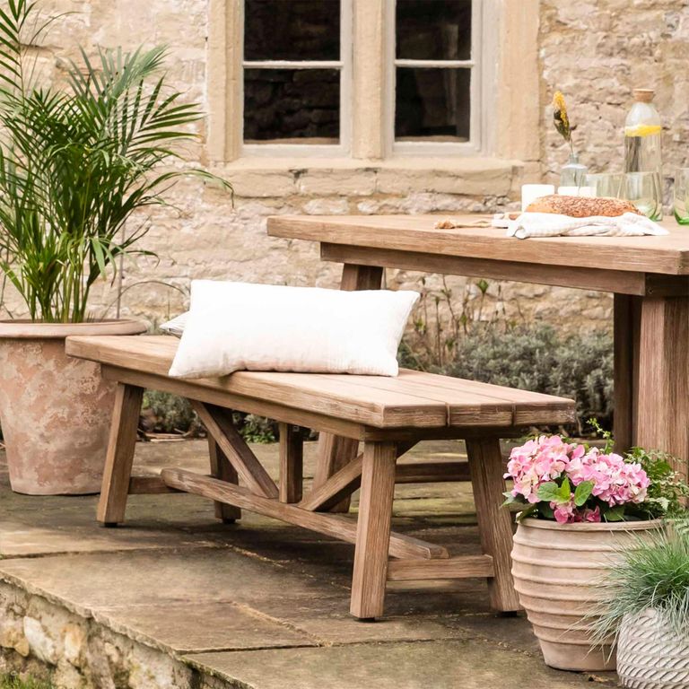 Chilford Outdoor Solid Wood Bench Small
