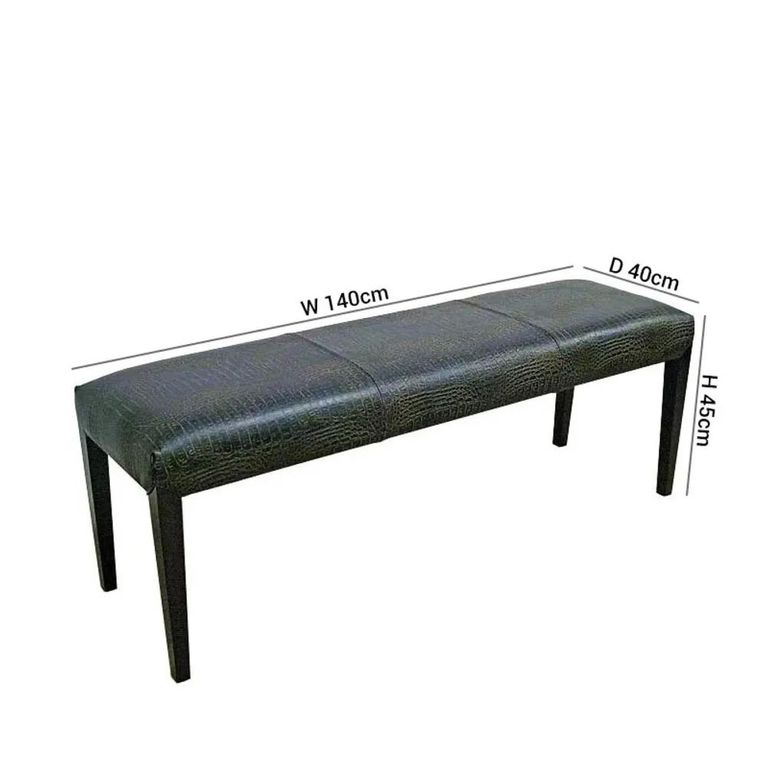 Clearance - Juliette Crocodile Brown Leather Brown Dining Bench - FSS16154