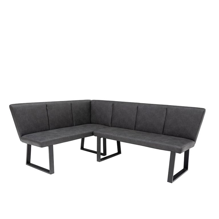 Franklin Charcoal Faux Leather Corner Dining Bench