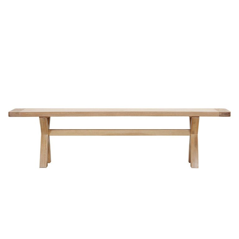 Hayley Dining Bench - with Cross Legs - Oak