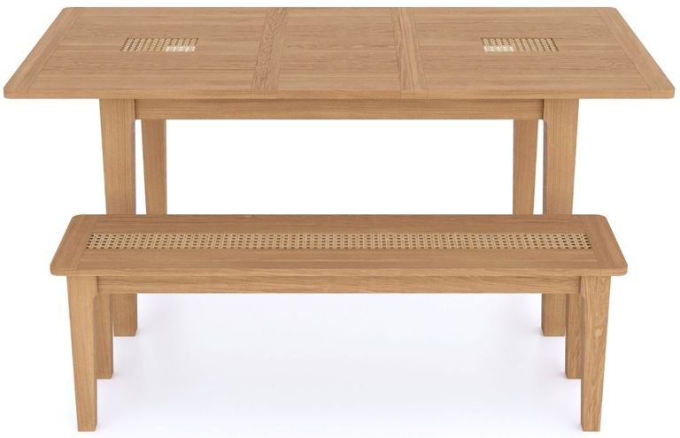 Henley Oak and Rattan Dining Bench