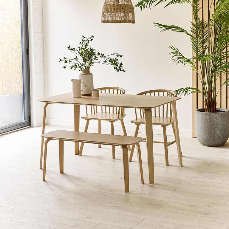 Kaito Oak Curved Leg Bench