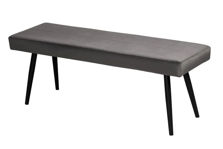Keyser Grey Velvet Fabric Dining Bench