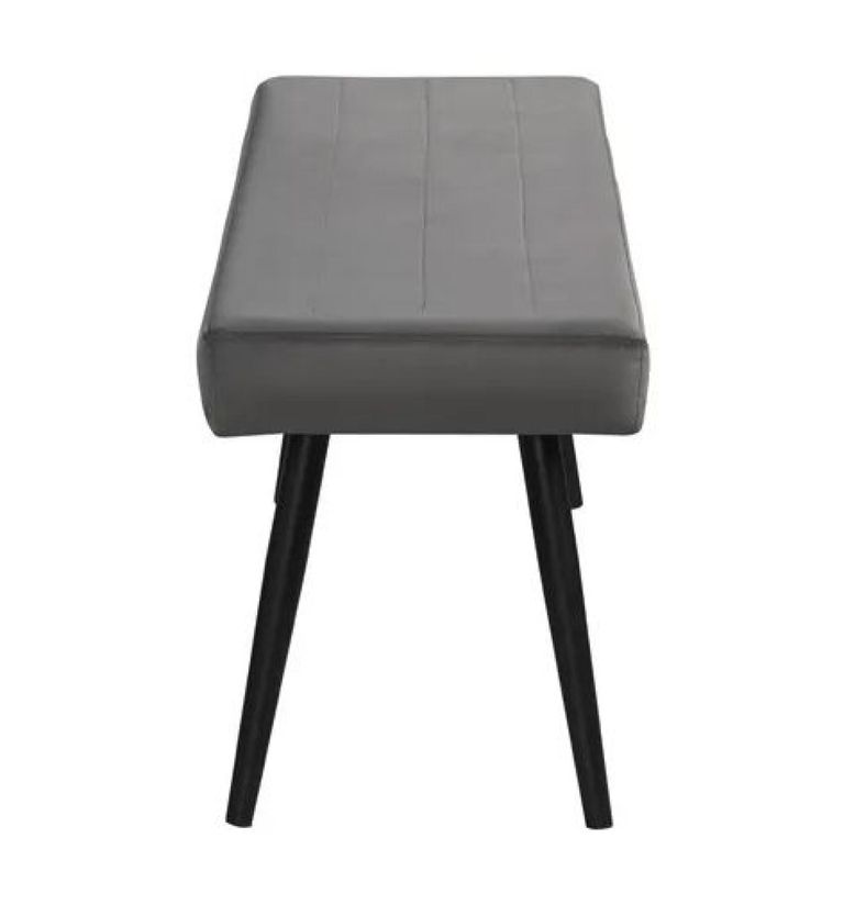 Keyser Grey Velvet Fabric Dining Bench