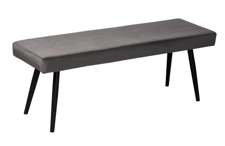 Keyser Grey Velvet Fabric Dining Bench