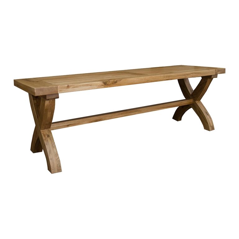 Deluxe Dining Bench - Cross Leg - Oak