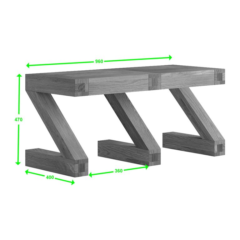 Z Designer Dining Bench - Small - Oak