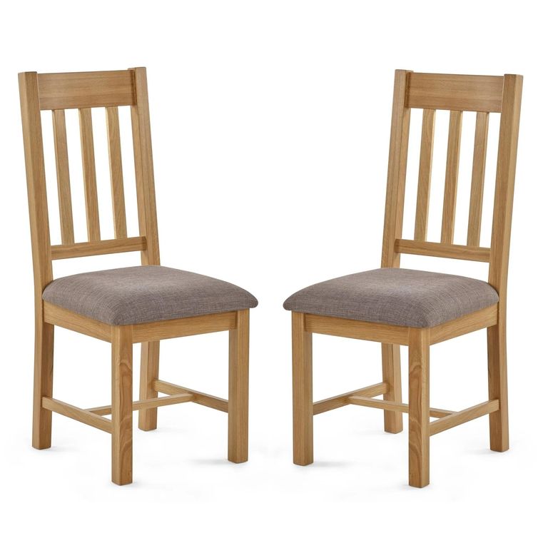 Mallory Slatted Back Dining Chair - Set of 2 - Oak