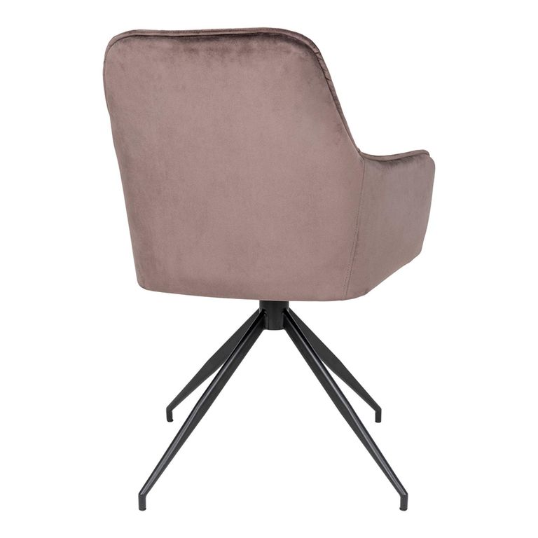 Harbo Dining Chair - Set of 2 - Light Brown - Velvet Fabric - Swivel