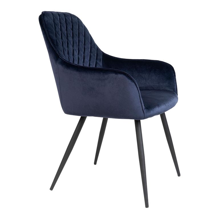 Harbo Dining Chair - Set of 2 - Blue - Velvet Fabric