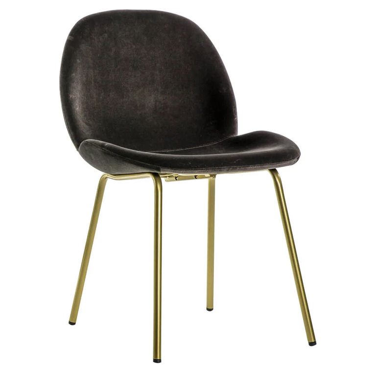 Clearance - Flanagan Dining Chair - Set of 2 - Chocolate Brown Velvet Fabric - A600