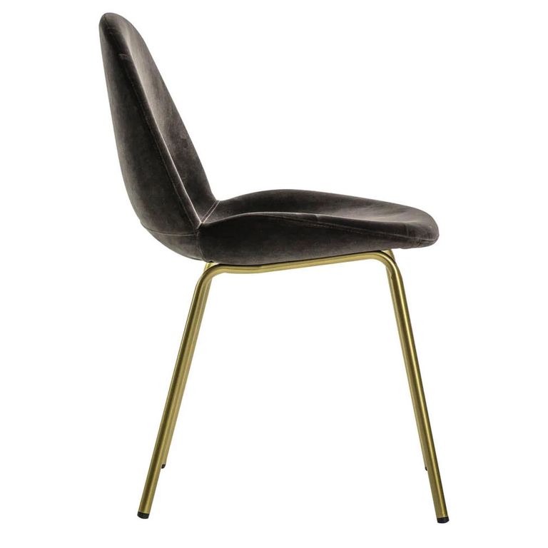 Clearance - Flanagan Dining Chair - Set of 2 - Chocolate Brown Velvet Fabric - A600