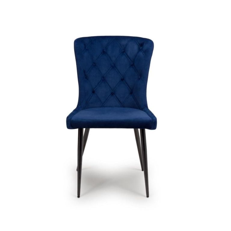 Merlin Dining Chair - Set of 2 - Navy Blue Fabric