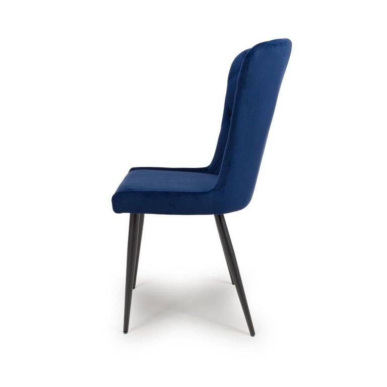 Merlin Dining Chair - Set of 2 - Navy Blue Fabric