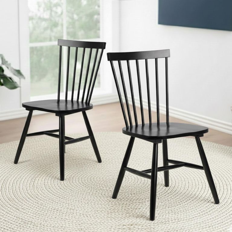 Riano Dining Chair - Set of 2 - Black - Spindle