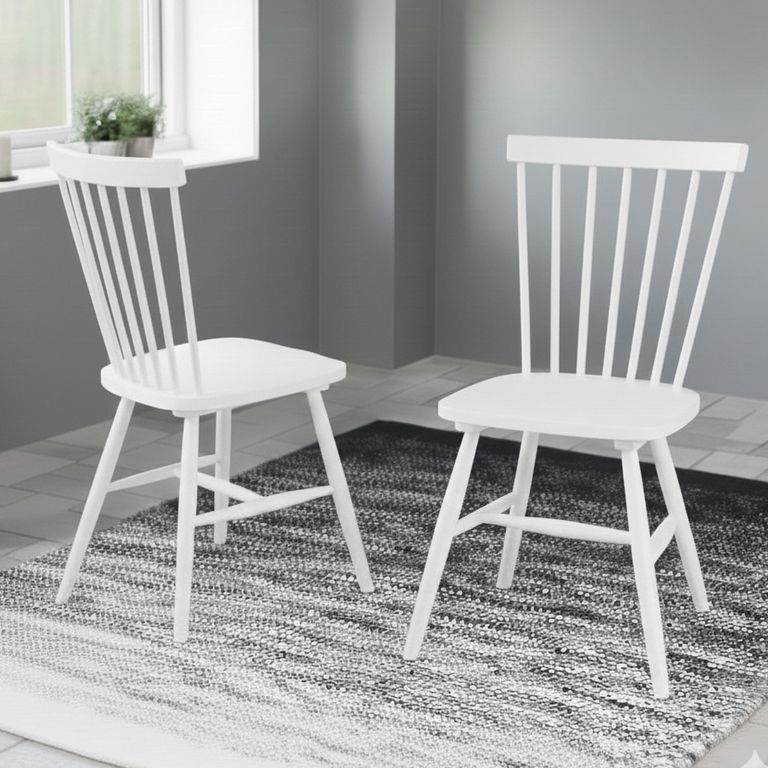 Riano Dining Chair - Set of 2 - White - Spindle