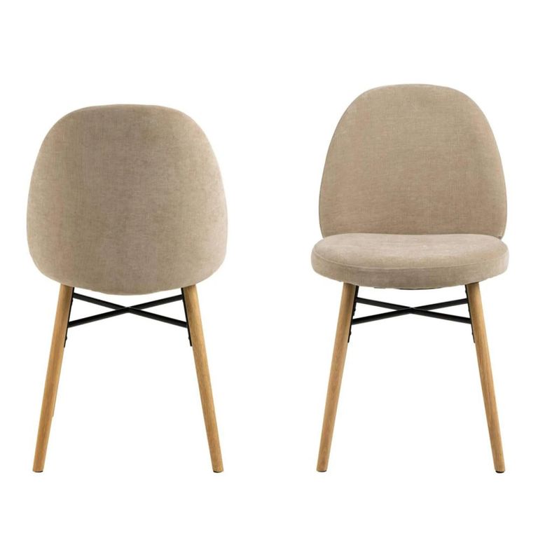 Sophia Dining Chair - Set of 2 - Beige Fabric