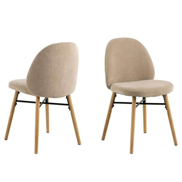 Sophia Dining Chair - Set of 2 - Beige Fabric