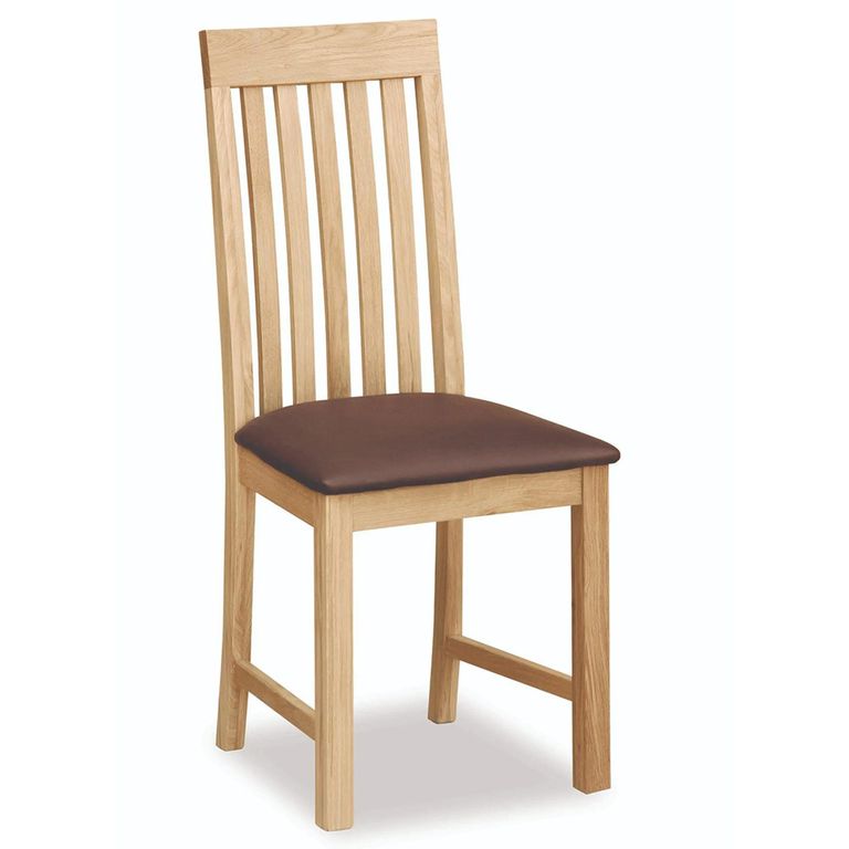 New Trinity Dining Chair - Set of 2 - Slatted Back - Natural Oak