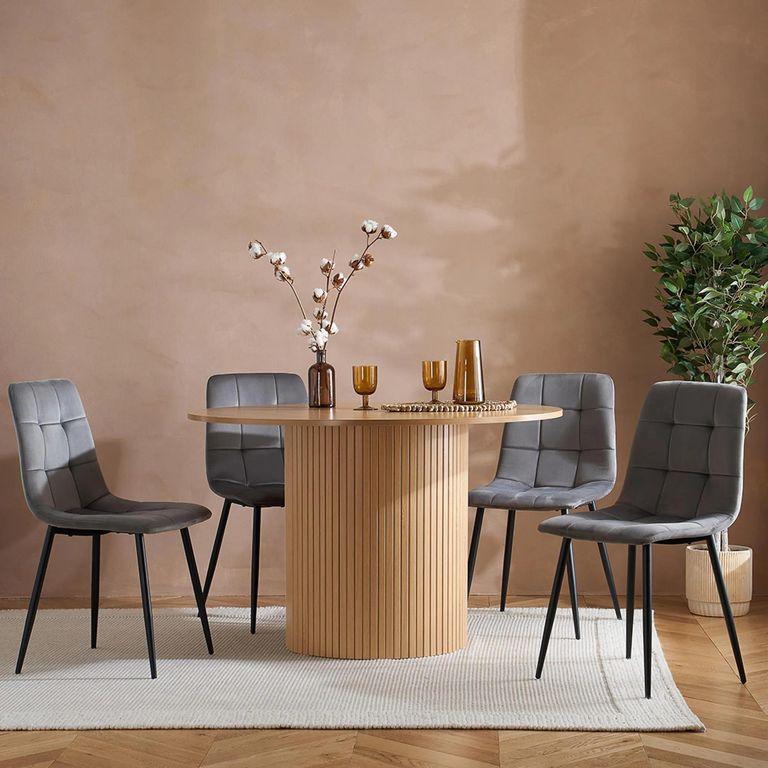 Axel Dining Chair - Set of 2 - Grey Fabric