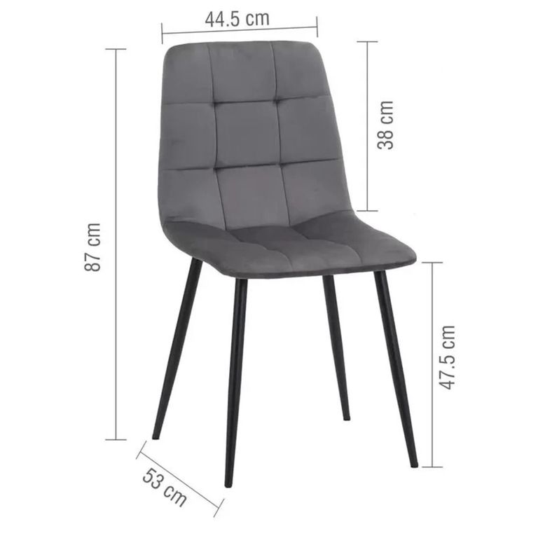 Axel Dining Chair - Set of 2 - Grey Fabric