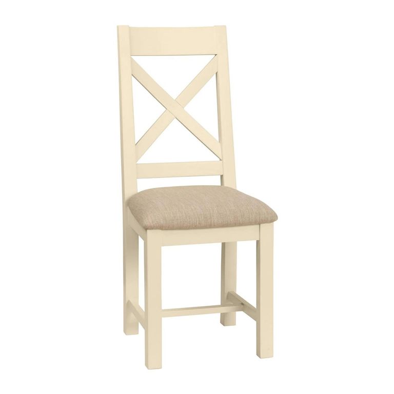 Lundy Dining Chair - Set of 2 - Crossback - Ivory Painted