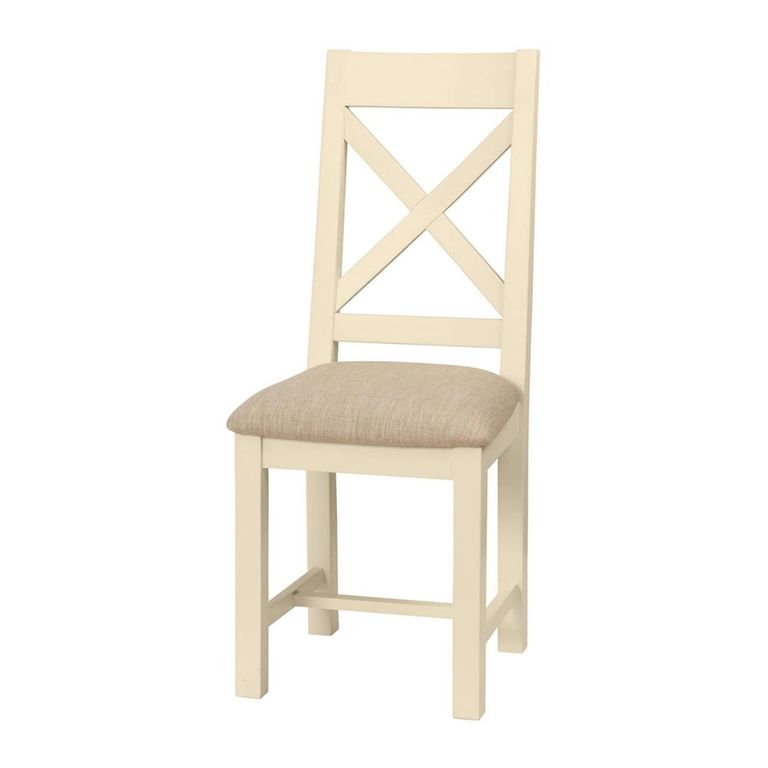 Lundy Dining Chair - Set of 2 - Crossback - Ivory Painted