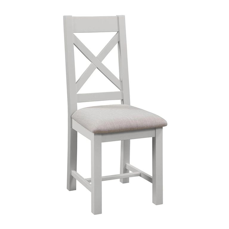 Lundy Dining Chair - Set of 2 - Crossback - Grey Painted