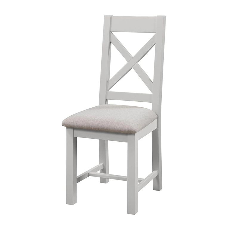 Lundy Dining Chair - Set of 2 - Crossback - Grey Painted