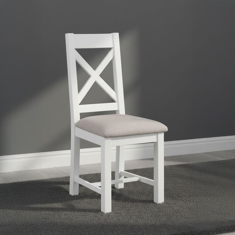 Lundy Dining Chair - Set of 2 - Crossback - White Painted