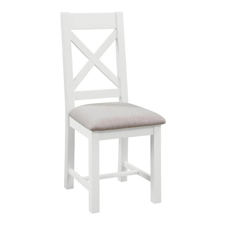 Lundy Dining Chair - Set of 2 - Crossback - White Painted
